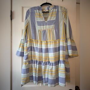 Entro Vibrant Striped Long Sleeve Dress